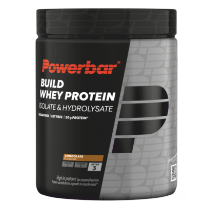 POWERBAR BUILD WHEY PROTEIN ISOLATE EN HYDROISOLATE POEDER CHOCOLATE 550G